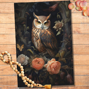 Owl in Flowers 1 Decoupage Paper