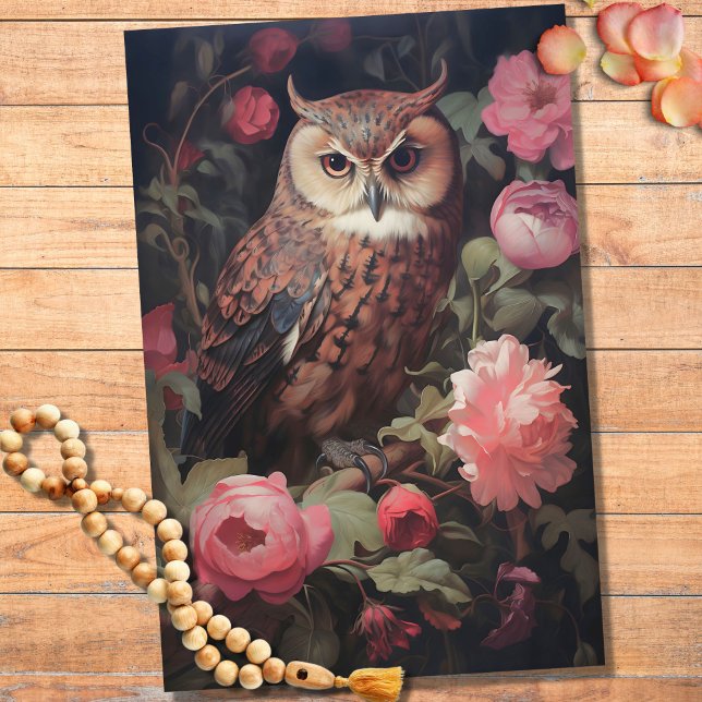 Owl in Flowers 3 Decoupage Paper (Creator Uploaded)