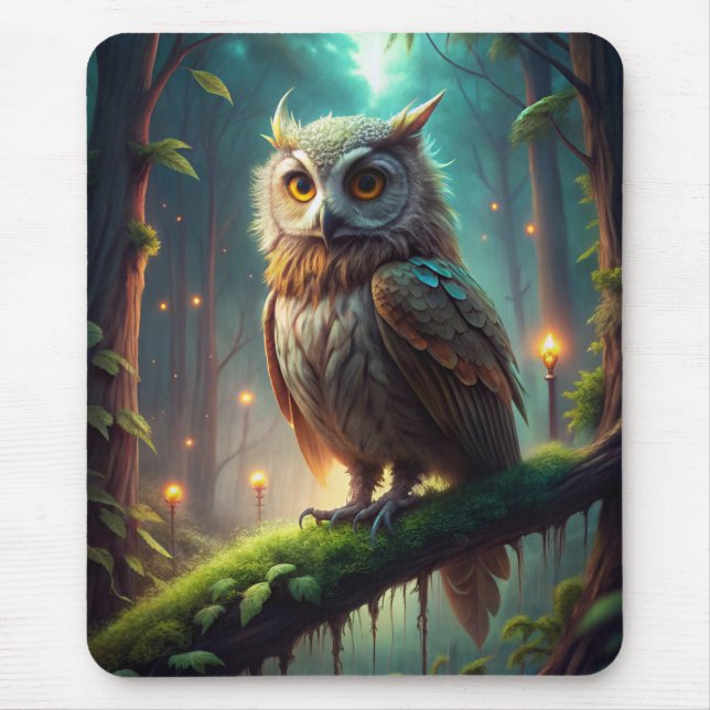 Owl in Forest Mouse Pad (Front)