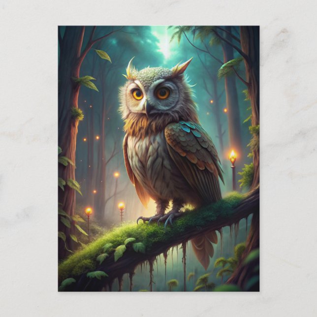 Owl in Forest Postcard (Front)