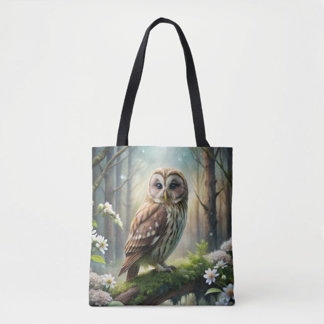 Owl in Forest Tote Bag (Front)