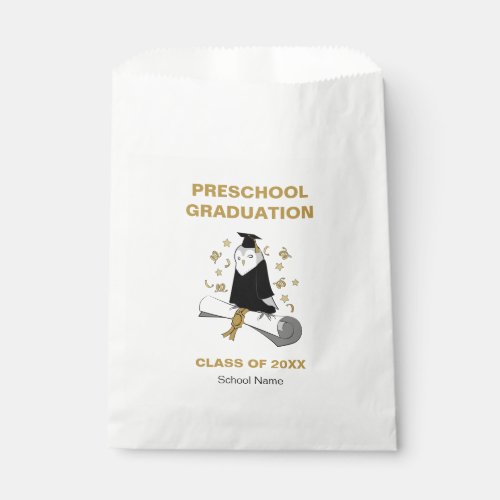 Owl in Gown and Cap Childrens Graduation Ceremony Favor Bag