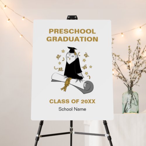 Owl in Gown and Cap Childrens Graduation Ceremony Foam Board