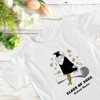 Owl In Gown And Cap Children's Graduation T-shirt by WindUpEgg at Zazzle