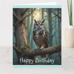 Owl in Magical Forest Card
