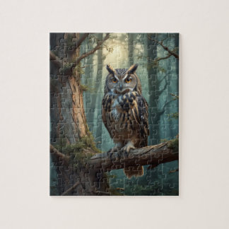Owl in Magical Forest Jigsaw Puzzle