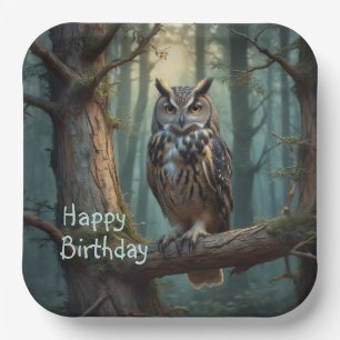 Owl in Magical Forest Paper Plates