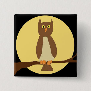 Owl in Moon on Black pin