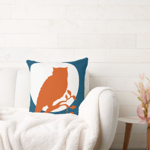 Owl in Moonlight Throw Pillow