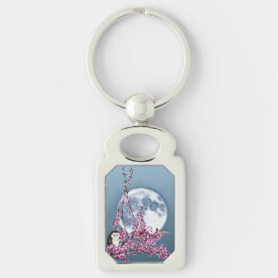 Owl in Plum Tree Keychain