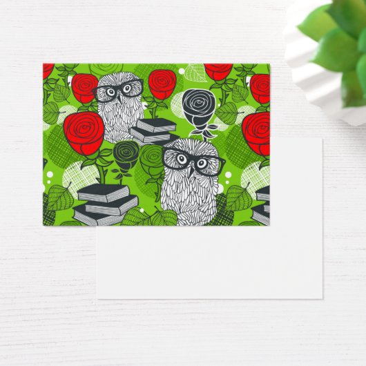 Owl in red roses (Desk)