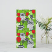 Owl in red roses (Standing Front)
