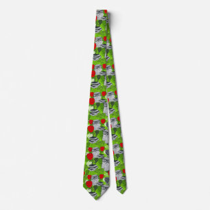 Owl in red roses neck tie