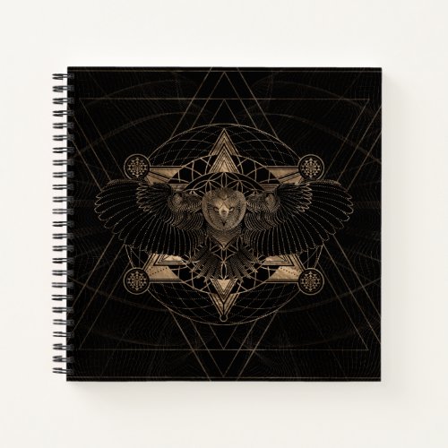 Owl in Sacred Geometry Composition Notebook
