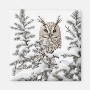 Owl in Snow Magnet