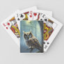 Owl in the forest at night  playing cards