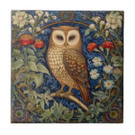 Owl in the garden William Morris style Ceramic Tile<br><div class="desc">Owl in the garden art nouveau style,  William Morris inspired art</div>