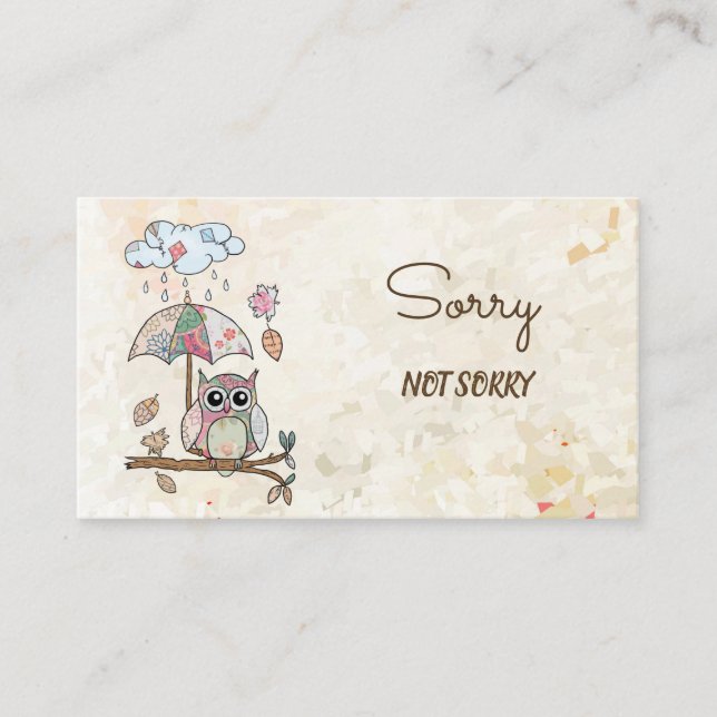 owl in the rain business card (Front)