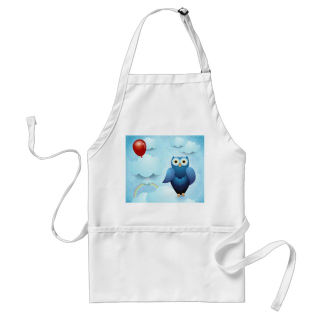 Owl in the sky adult apron (Front)