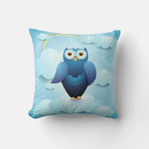 Owl in the sky throw pillow