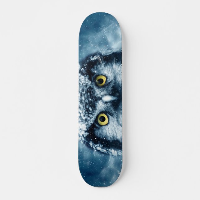 Owl in the snow skateboard (Front)