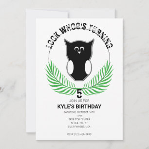 Owl In The Woodland Birthday Party Invitation