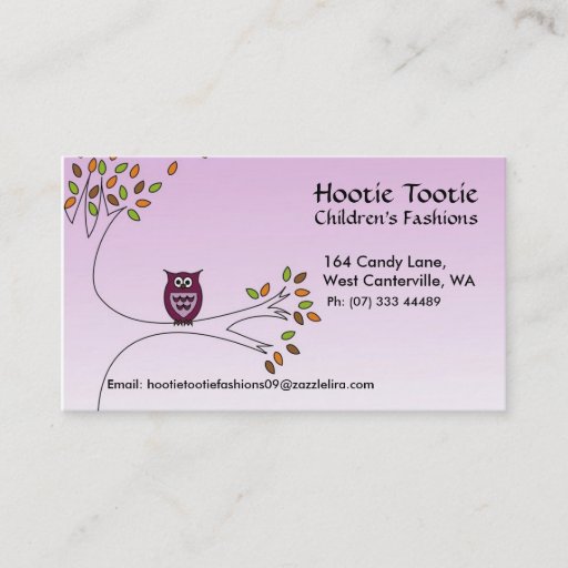 Customizable Owl in tree Business Cards