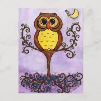 Owl in Tree Postcard