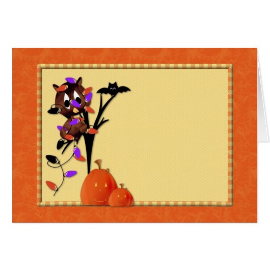 Owl in Tree with Bat Cards (Front Horizontal)