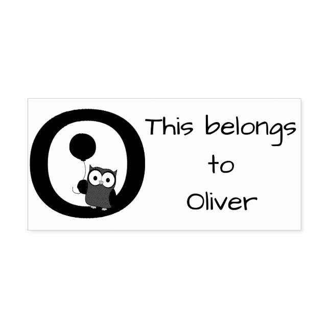 Owl Initial Rubber Stamp (Imprint)