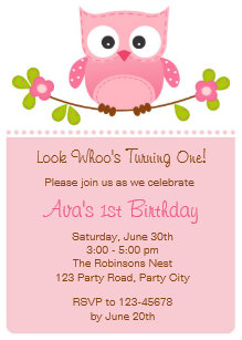 Owl Baby Shower Invitations Zazzle Owl Invitation 1st Birthday Baby Shower