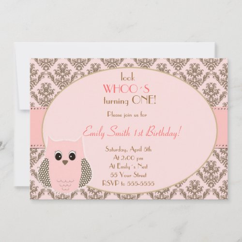 Look Whos Owl Birthday Baby Shower Invitation