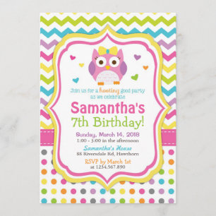 Owl Invitation / Owl Birthday Invitation / Invite
