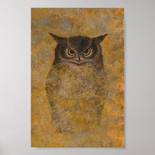 Owl Japanese Fine Art Poster