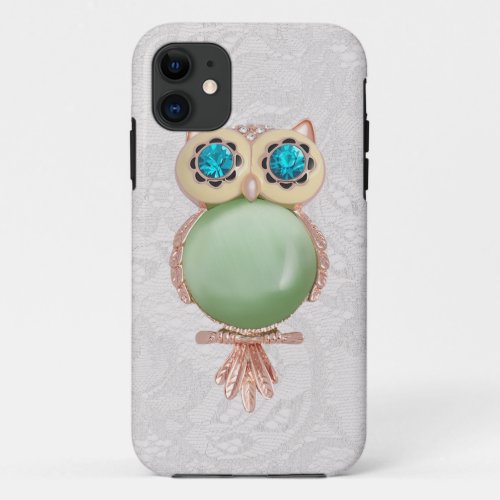 Owl Jewel  Paisley Lace PRINTED IMAGE iPhone 11 Case