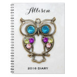 Owl Jewerly Photo Colorful Eyes And Wings Notebook at Zazzle