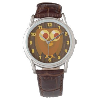 Owl Keep Time Cute Bird Fun Cartoon Art