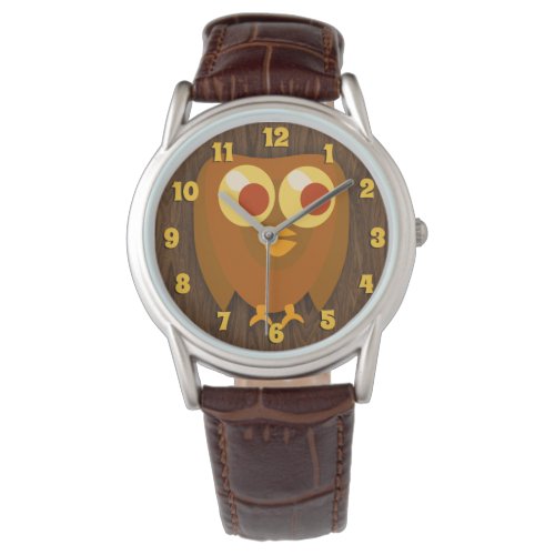 Owl Keep Time Cute Bird Fun Cartoon Art Watch