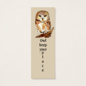 OWL keep your place Fun Bird Bookmark (Back)