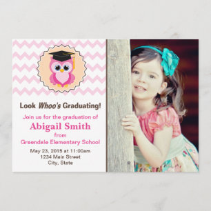 Owl Kid Graduation Announcement Photo Invitation