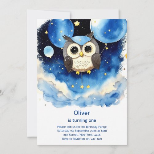 Owl Kids Birthday Invitation