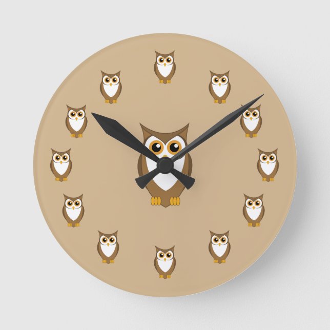Owl Kitchen Wall Clock Owl Lovers (Front)