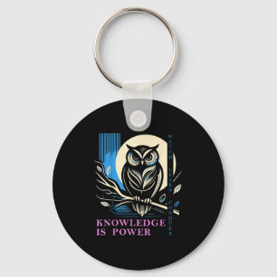 Owl - Knowledge Is Wer - Wisdom Owl Design  Keychain