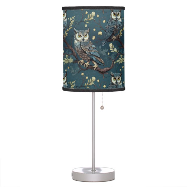 Owl Lamp Shade Moonlit Lampshade Ephemera Print (Left)