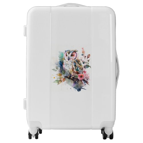 Owl Lamp Shade Watercolor Luggage