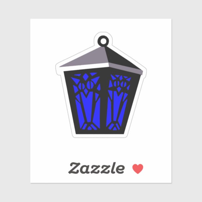 Owl Lantern Sticker - Dark Blue (Sheet)