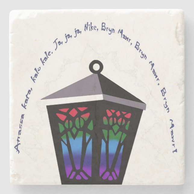 Owl Lantern Stone Coaster (Front)