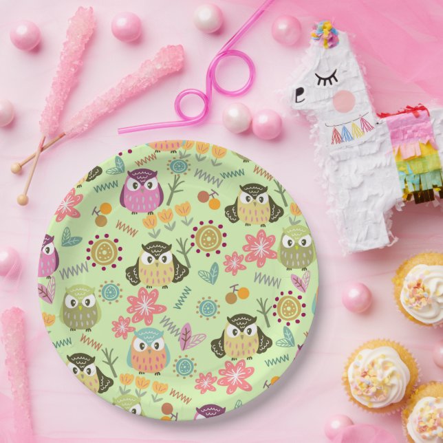 Owl Lime  Paper Plates (Party)