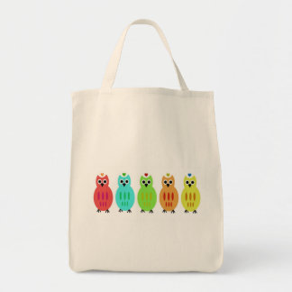 Owl Lined Up Organic Bag
