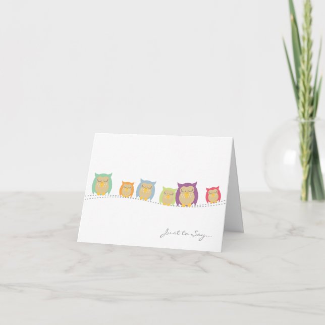 Owl Love Birds Note Cards (Front)